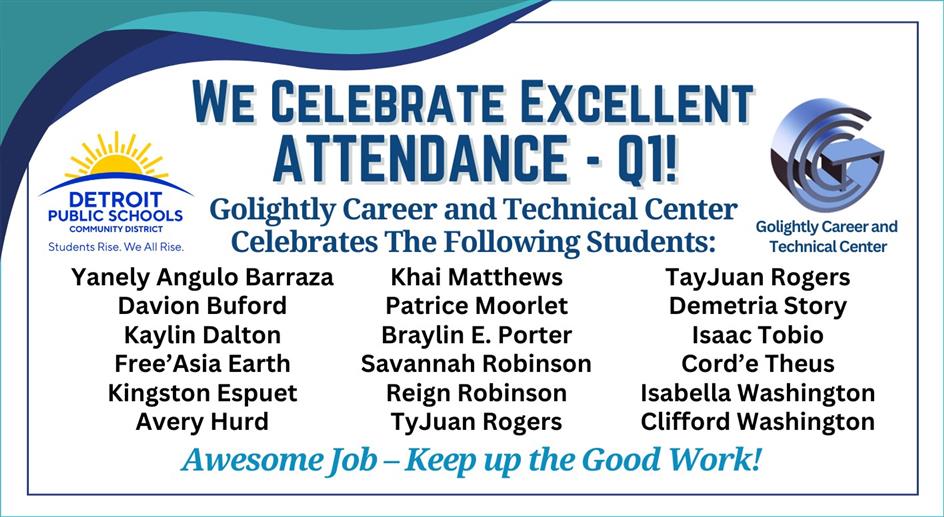  We Celebrate Excellent Attendance Q1